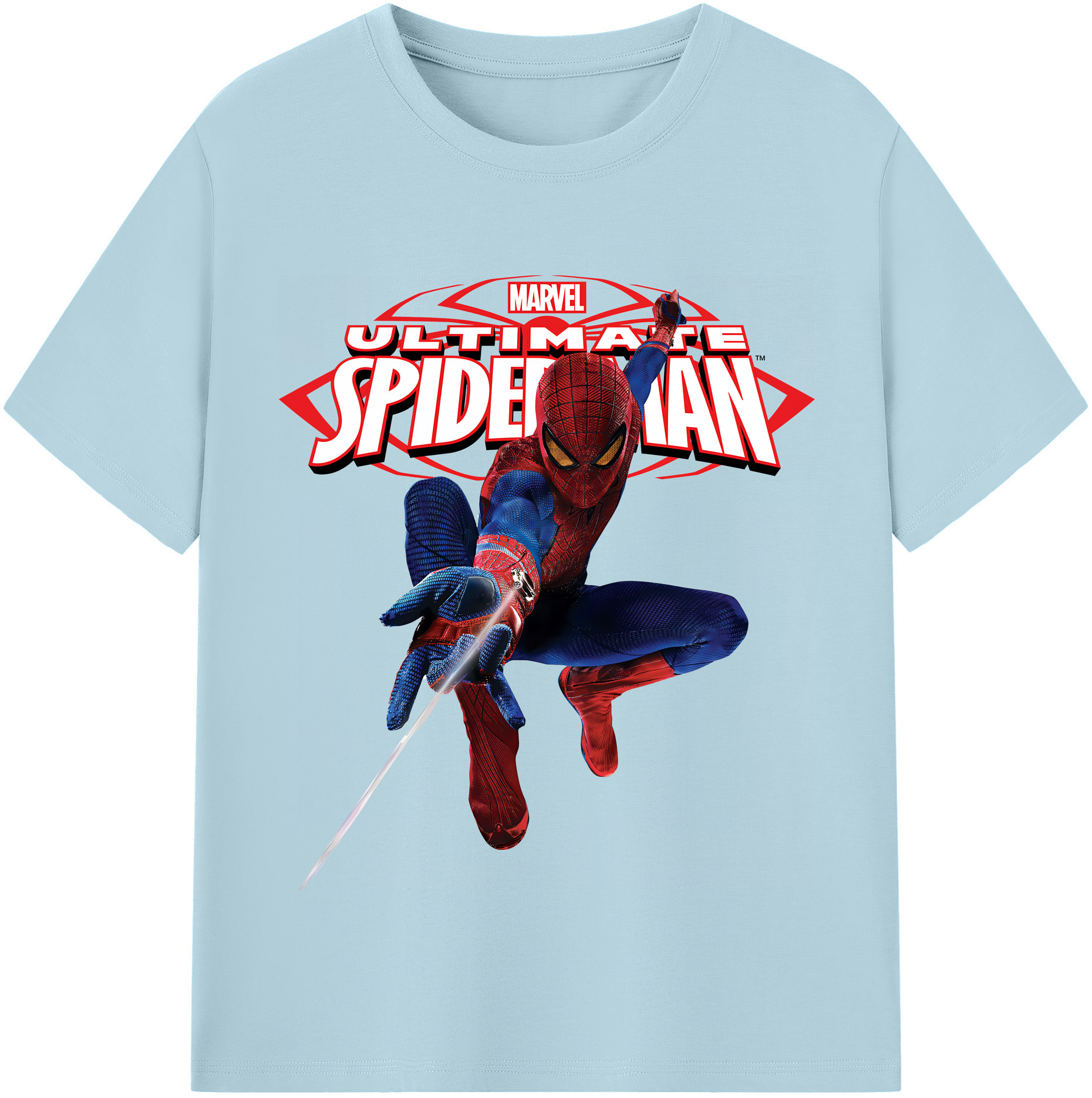 （画像用） Spider Man スパイダーマン 綿100％半袖Tシャツ（フロントプリント）
